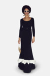 MARYAM BLACK/WHITE GOWN