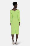 BRIALLE GREEN MIDI DRESS