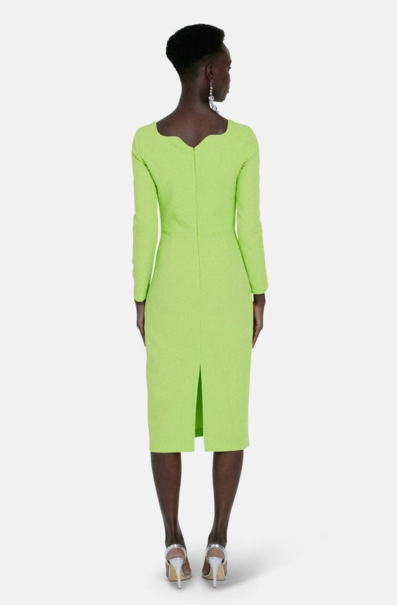 BRIALLE GREEN MIDI DRESS