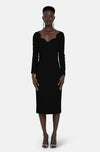 BRIALLE BLACK MIDI DRESS