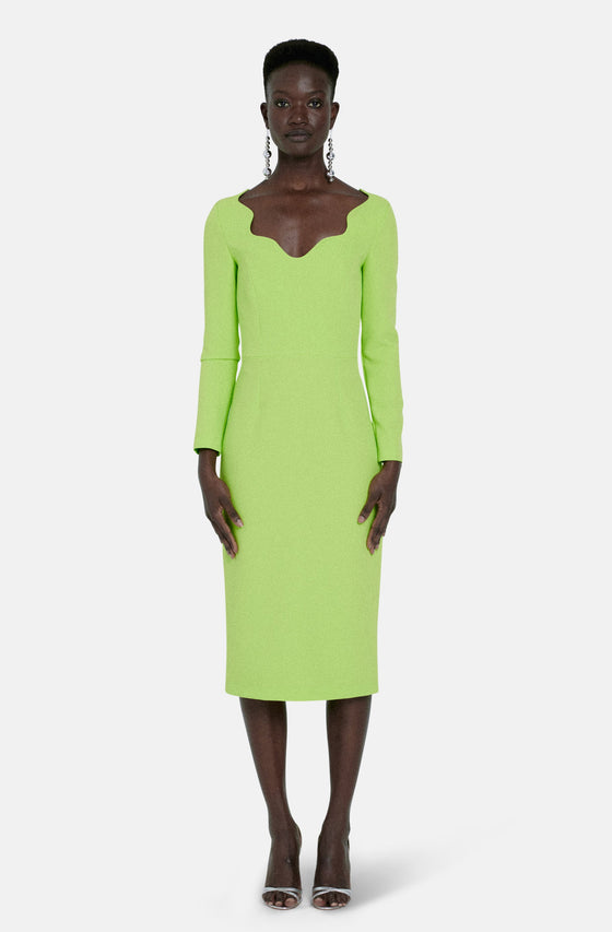 BRIALLE GREEN MIDI DRESS