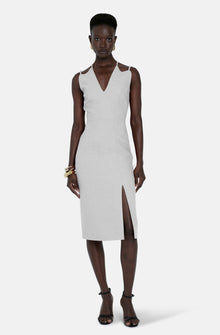  GENEVIEVE WHITE MIDI DRESS